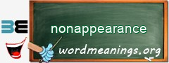 WordMeaning blackboard for nonappearance